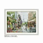 Набор для вышивки крестиком с изображением сцены Парижа, картина для вышивки 11CT 14CT, напечатанная холщовая нить, набор для домашнего декора