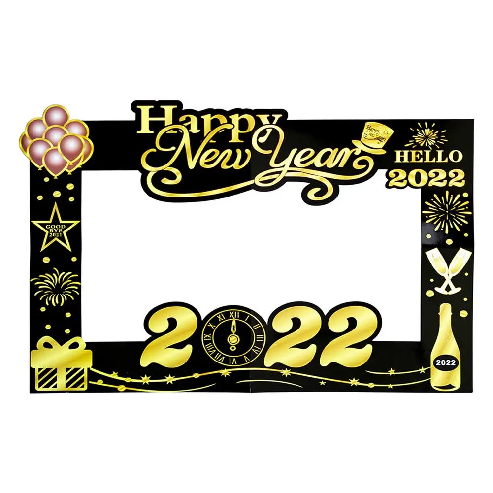 

New Year Photo Booth Frame 2022 Delicate Happy New Year Photo Booth Props For 2022 Decorations Selfie Picture Frame For New Ye
