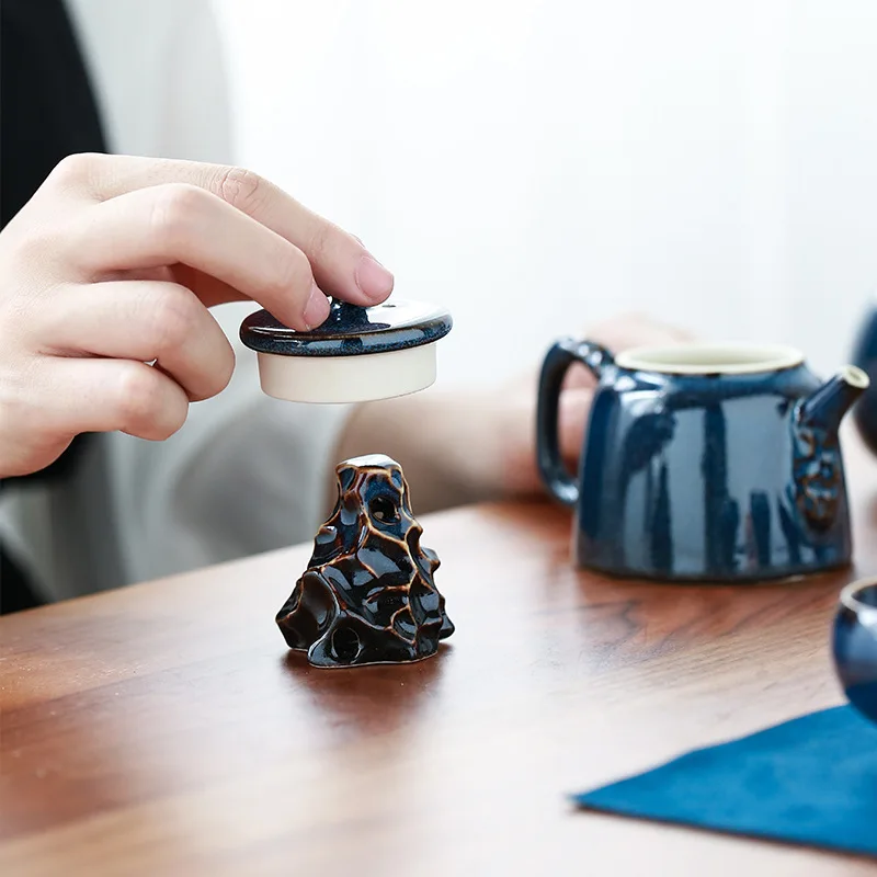 Креативный чайный горшок с сухим пейзажем керамический четырьмя чашками кунг-фу