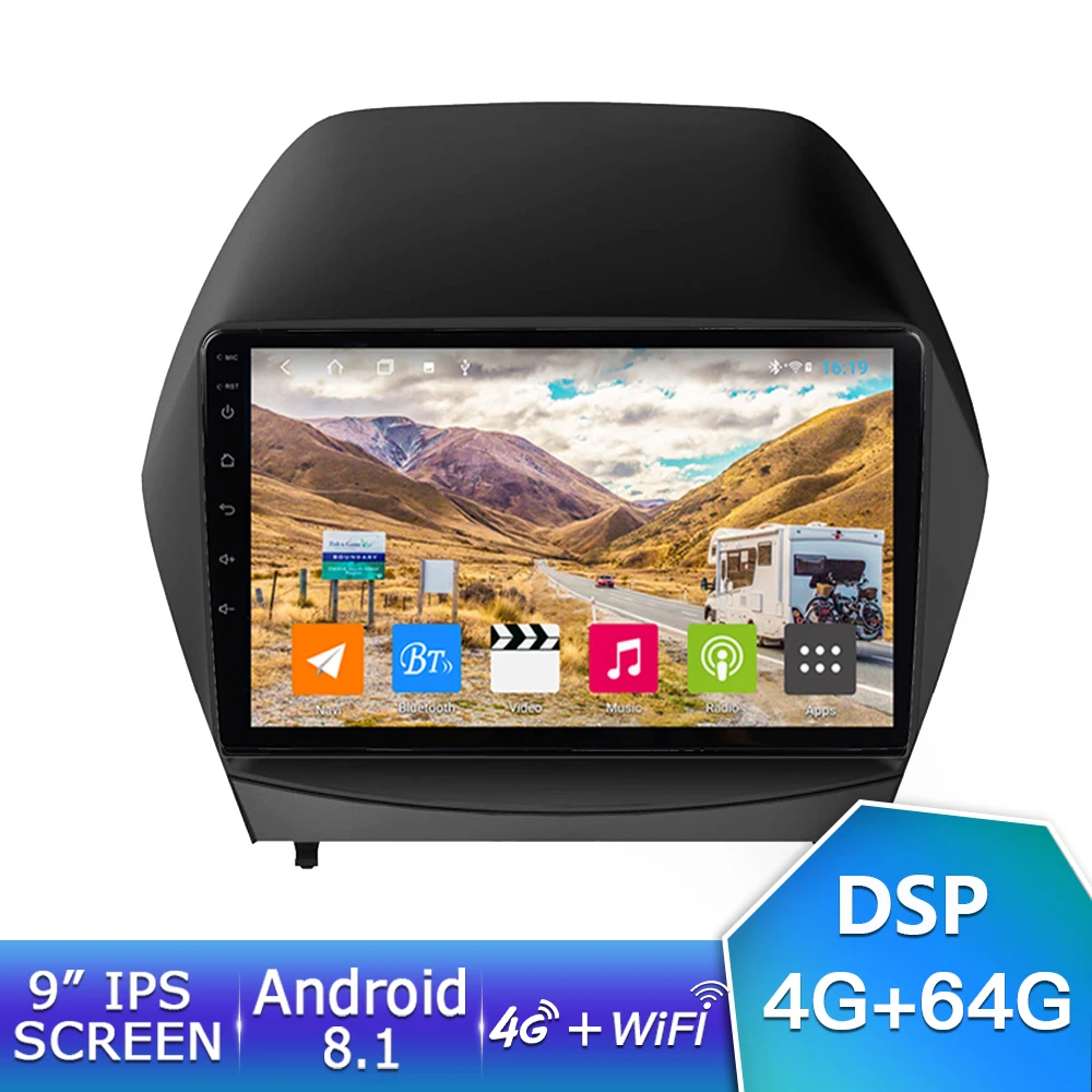 9 inch 4G 64G with4G Ekiy " ips Android 9,0 не 2 Din Автомобильный мультимедийный плеер авторадио стерео для hyundai IX35 2010- gps навигация MP3 MP4 MP5 - Цвет: 9 inch 4G 64G with4G