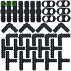 Фитинг с зазубриной для капельного орошения, соединитель Соединительный переходник, комплект наконечников 16 мм для полиэтиленовых трубок 12 дюйма, шланг для полива сада, 30-40X