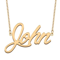 john name necklace for women stainless steel jewelry 18k gold plated nameplate pendant femme mother girlfriend gift