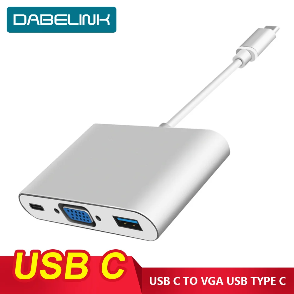 Адаптер для зарядки USB 3 1 VGA Type C 0 PD|Кабели VGA| |