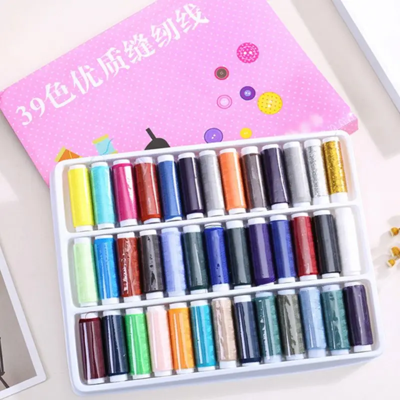 

39 Assorted Color Polyester Sewing Threads Spool Set for Hand Machine Stitching