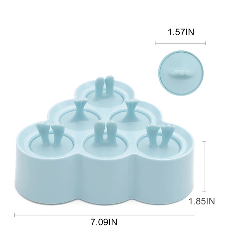 

Diy Ice Cream Mould Creative Cartoon Silicone Six Cell Mini Pop Sickle Box Animal Ice Matrix