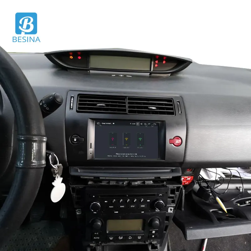 Автомобильный dvd-плеер Besina Android 9,0 для Citroen C4 Quatre Triumph, мультимедиа, gps навигация, wifi, четыре ядра, 4 Гб, 1 Din, автомагнитола