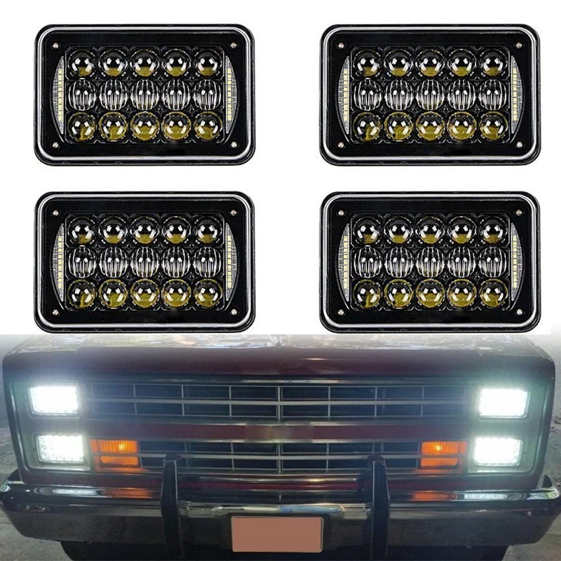 4 шт. DOT Black 4X 6 светодиодный фары для Ford Truck Kenworth T800 T400 T600 2002 357 378 FREIGHTLINER мотоцикла -
