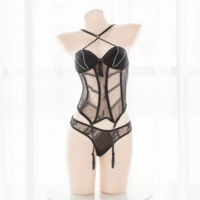 

Gothic Style Corset Lace Erotic Lingerie Women Cosplay Bustier Tops Brocade Thigh-Highs Sexy Women Underwear Costumes Dropship