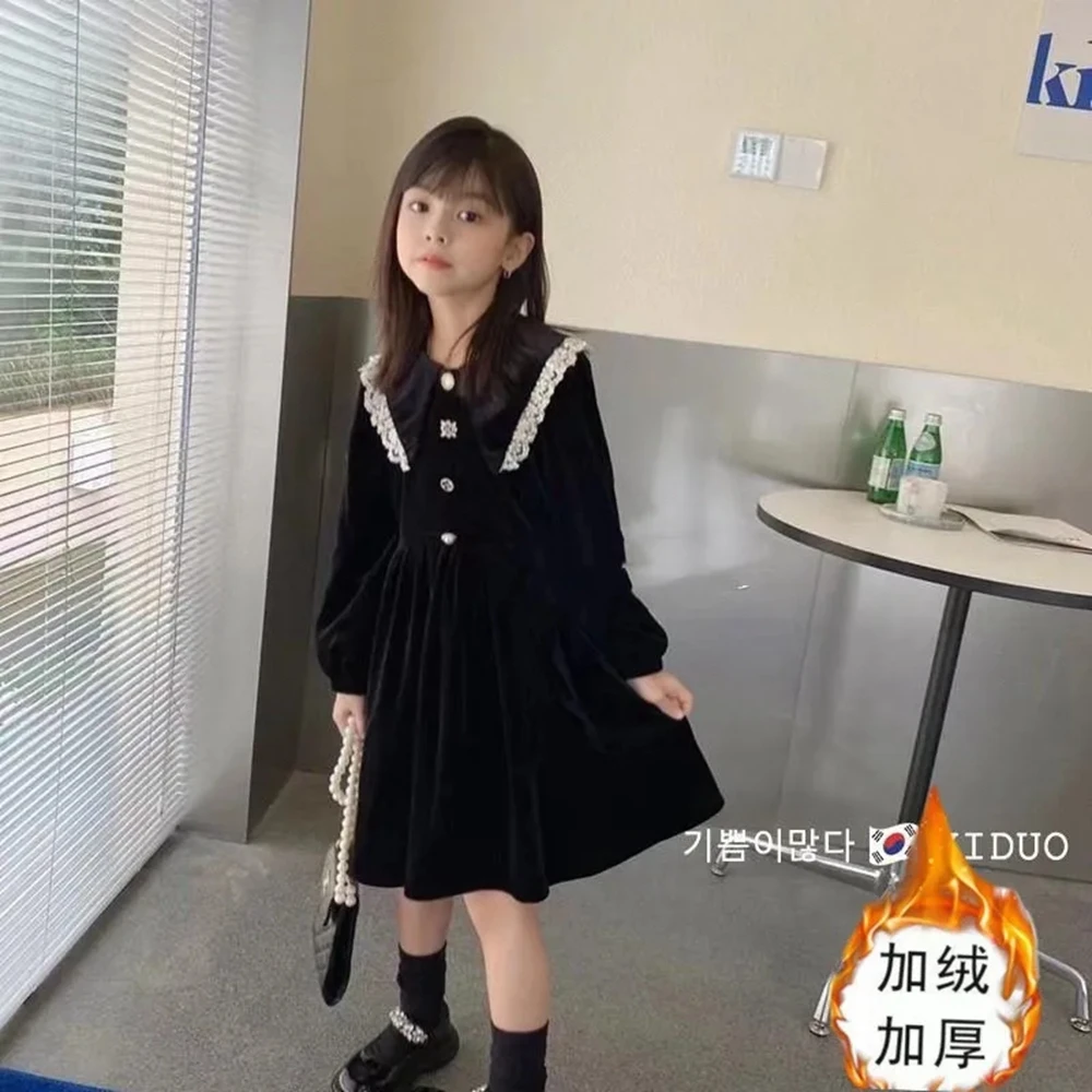 

Детское флисовое платье с длинным рукавом, на Возраст 4-14 лет