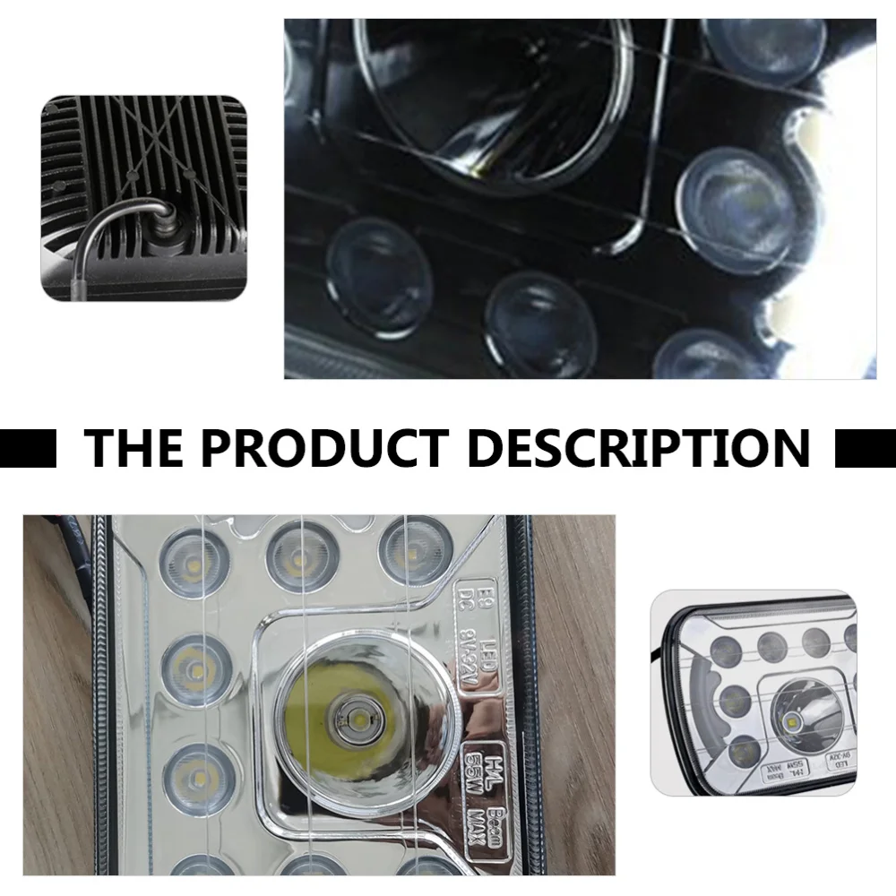 

1Pc 7 Inches LED Headlight Durable Headlamp Square Headlamp for Truck and SUV