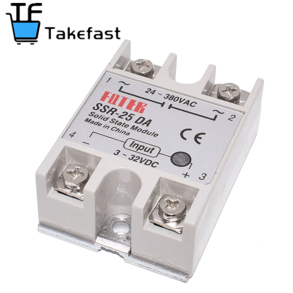 SSR-40DA 25DA 60DA постоянный ток в переменный твердотельный релейный модуль регулятор