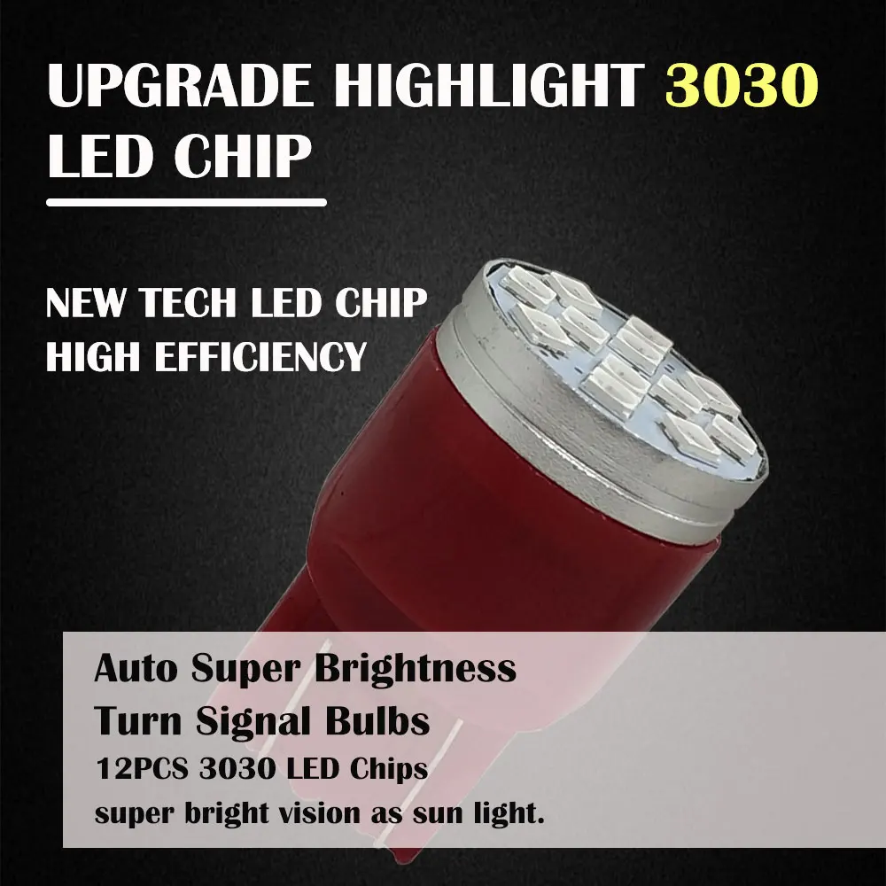 10 шт. светодиодный одов T20 7440 7443 W21W W21/5W светодиодные лампы WY21W LED 12SMD 3030