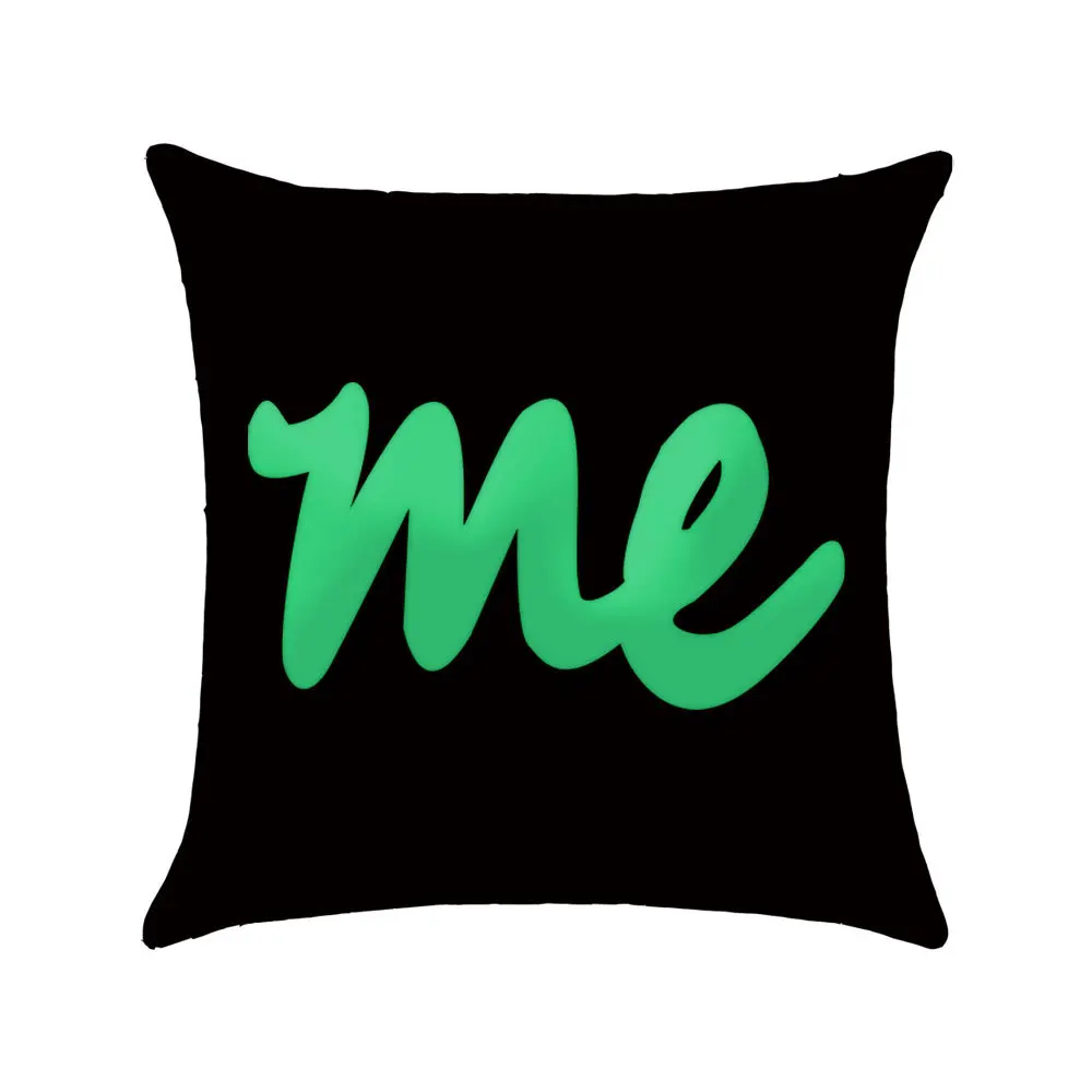 Новинка креативная льняная наволочка с флуоресцентными буквами светящаяся