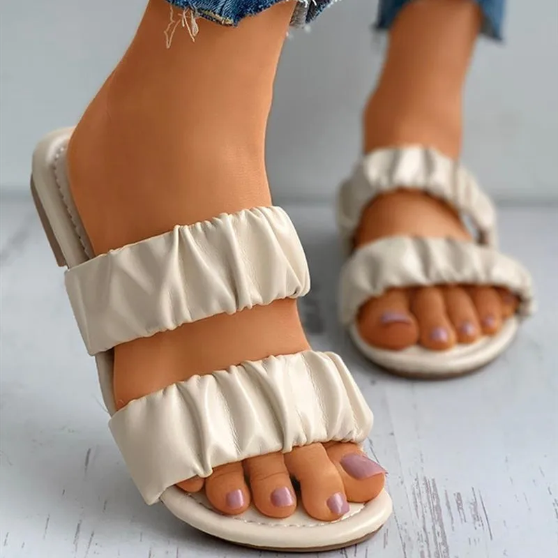 

Slippers Casual Female Shoes Rubber Flip Flops Square Toe Platform Slides Luxury 2021 Hawaiian Flat Summer PU Basic Scandals Fab