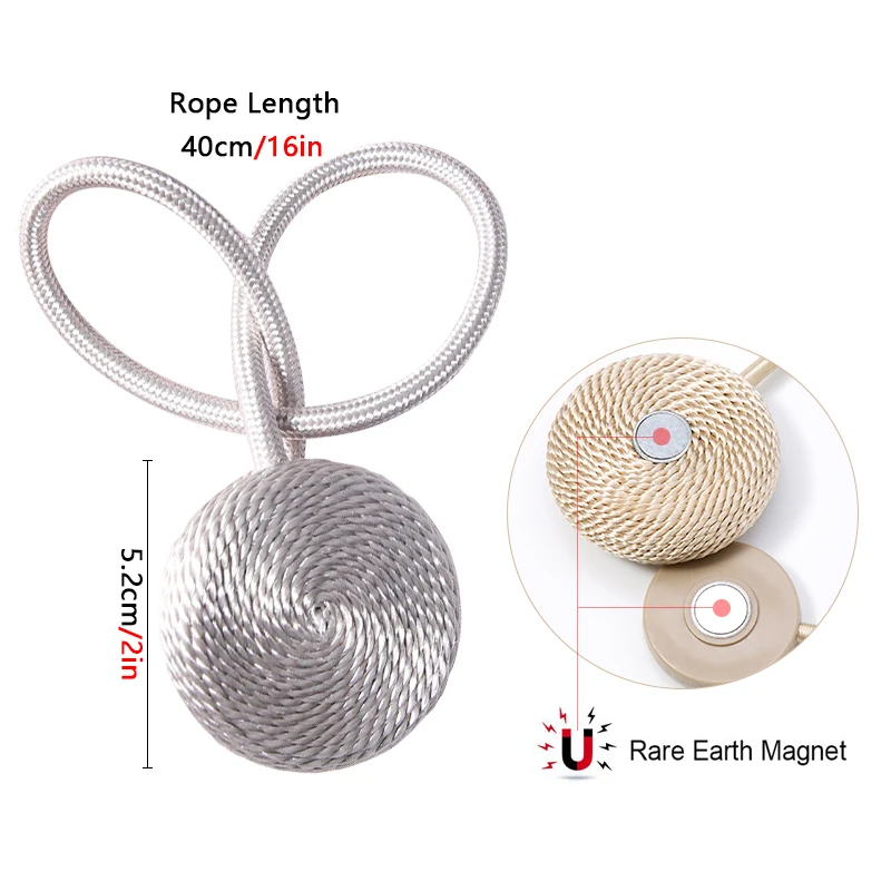 Занавеска в скандинавском стиле, декоративная веревка, занавеска для душа с завязками на спине, занавеска, держатель с сильным магнитом для украшения занавесок в спальню