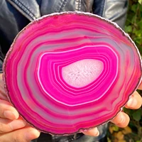 natural agate board crystal chip red crystal mineral coaster healing healing reiki decoration