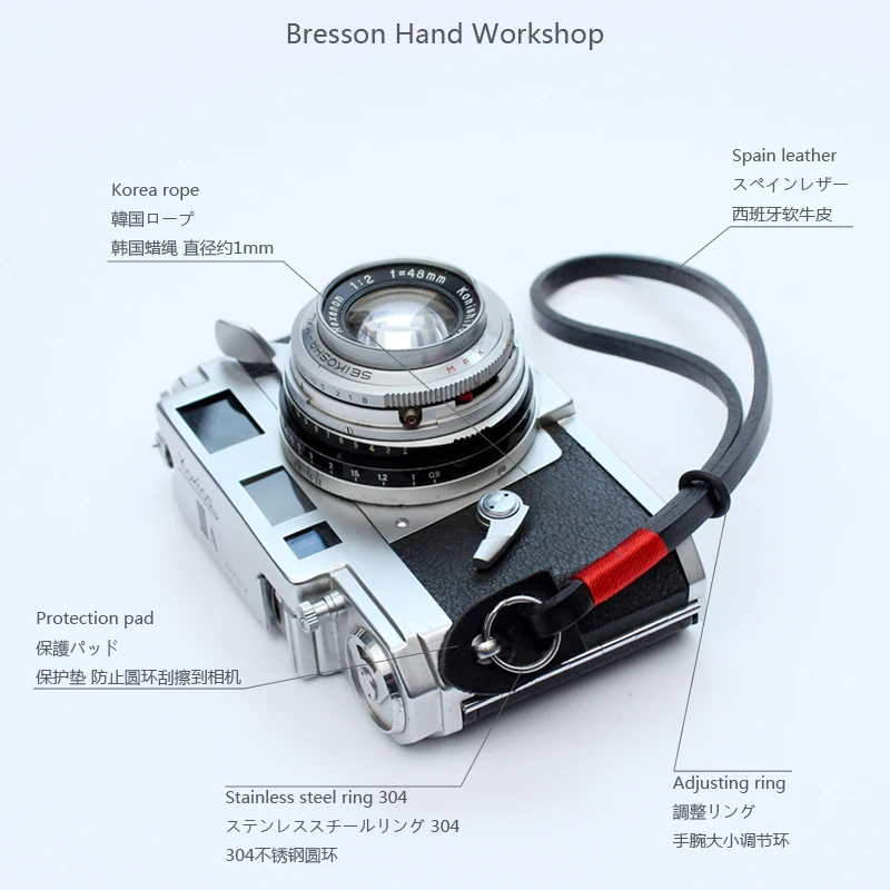 BHW/6 мм ручной работы Напульсник для камеры кожаный микро Одноручный веревочный