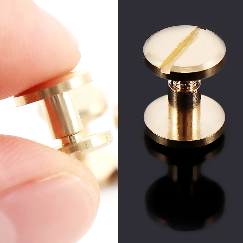 10 наборов полезный однотонный винт для ногтей заклепки из чистой меди двойная