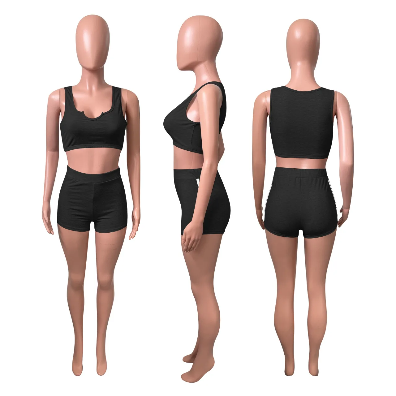 

Sexy Sport Two Piece Shorts Sets Womens Outfits Summer 2021 Tracksuit Casual Loungewear Wholesale Items Dropshipping