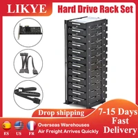 12 layer hard drive rack bracket 3 5 inch external hard disk box stack frame computer bracket metal storage mechanical hdd cage