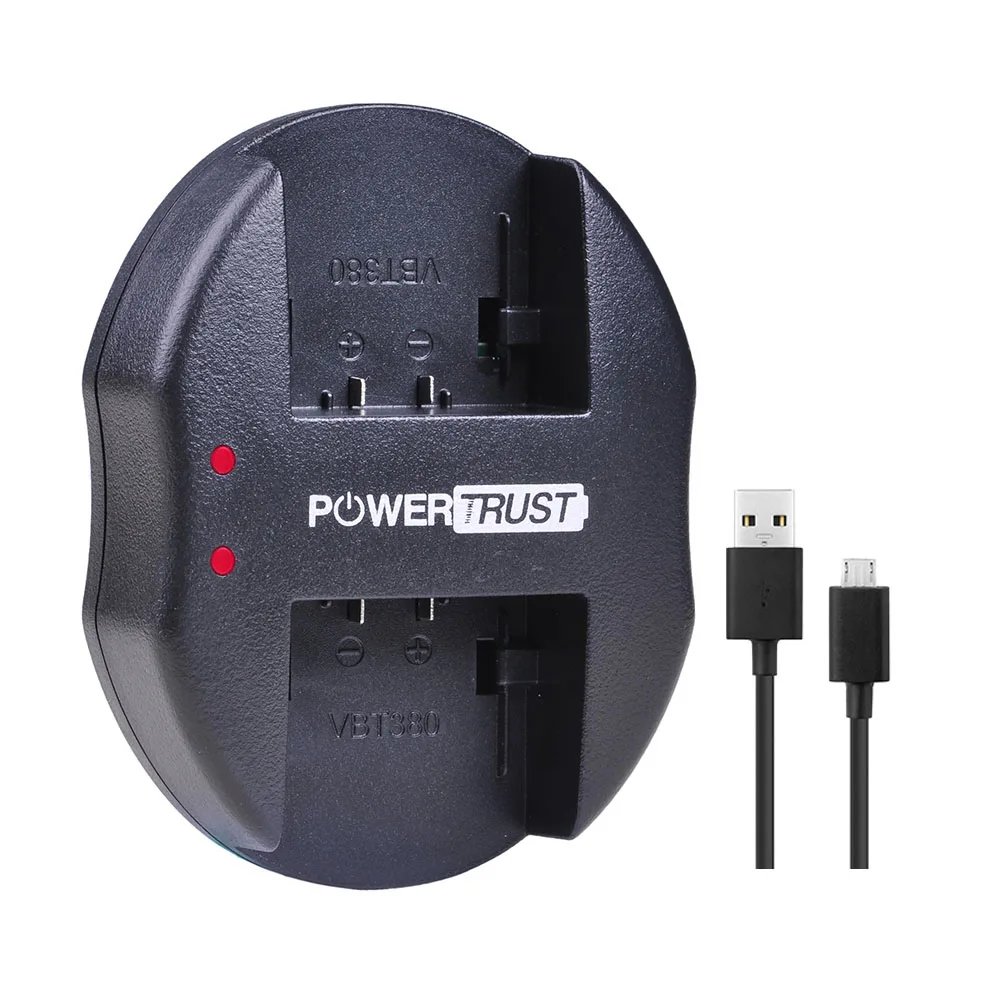 PowerTrust 1 шт. 3600 мА/ч, VW-VBK360 VW VBK360 VBK360 Батарея для цифрового фотоаппарата Panasonic HDC-HS80 SD40 SD60 SD80 SDX1 SDR-H100 HS60 HS80 H85 H95 - Цвет: 1x USB Charger