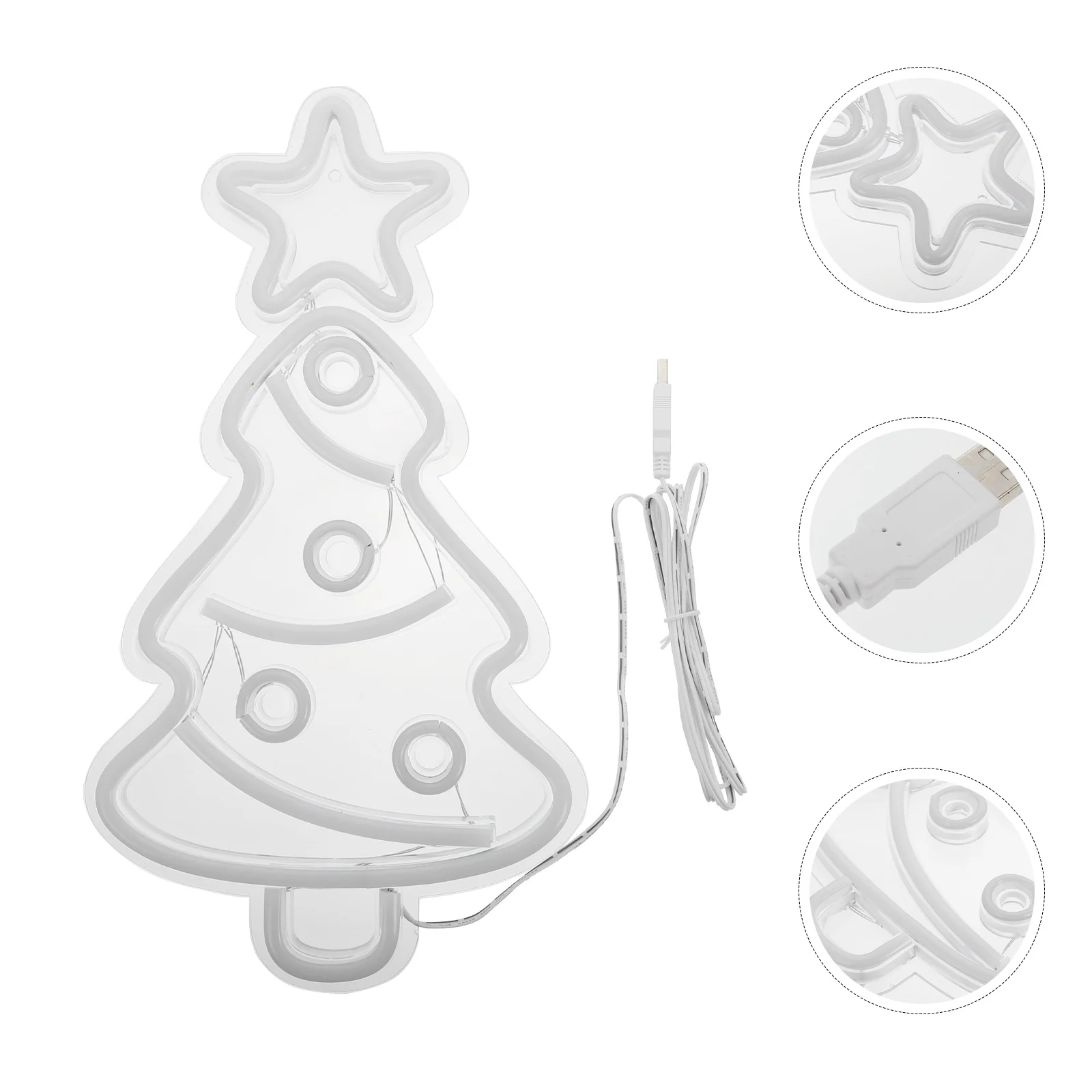 

1pc LED Lighting Neon Christmas Tree LED Neon Light Ornament Xmas Adornment