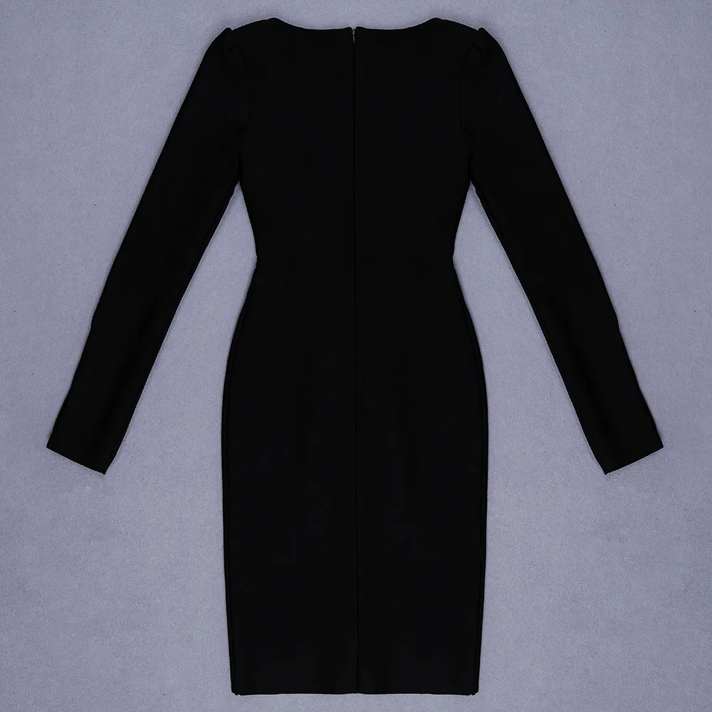 Женское платье из вискозы, черное кружевное платье с длинным рукавом и V-образным вырезом, 2019 от AliExpress RU&CIS NEW