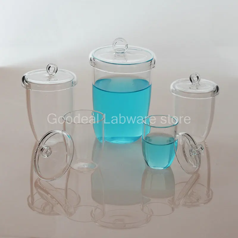 1pcs Lab10ml To 300ml High Purity and Temperature Resistance Clear Quartz Glass Crucible with Cover |