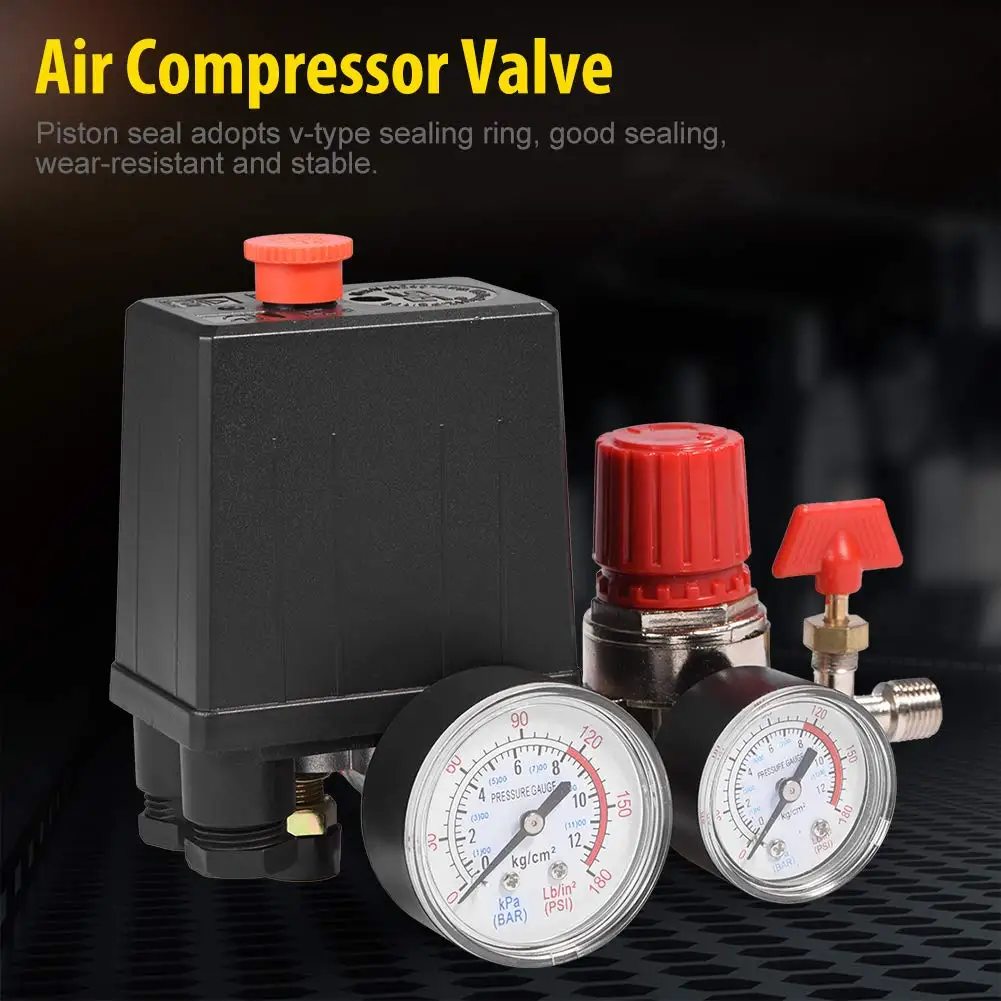 

2021 Air Compressor Pressures Switch Control Adjustable Air Regulator Valves Compressor Four Holes DQ-Drop