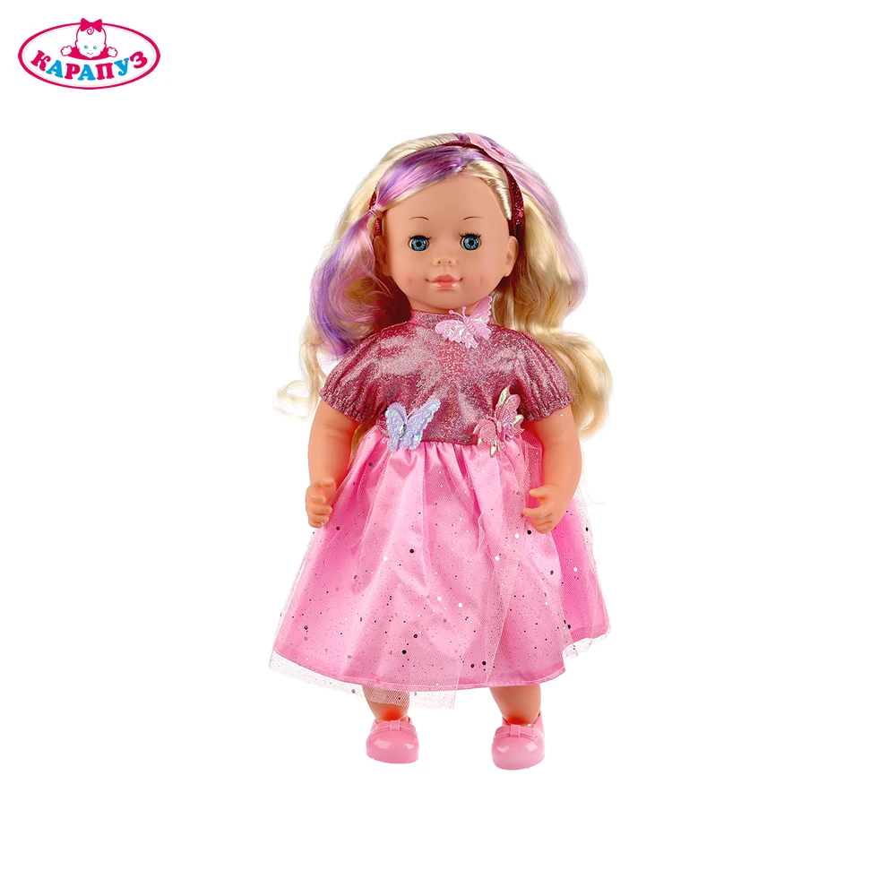 Кукла КАРАПУЗ Настя 40см мягкое тело угадывает животных с распознованием русской