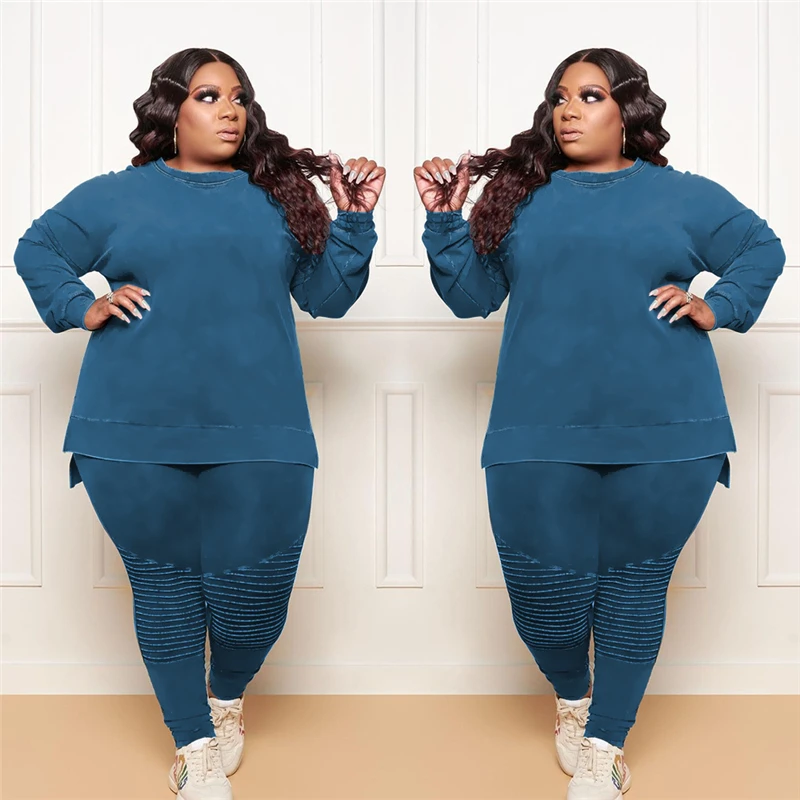 

2021 Women's 2-piece Sportswear Suit Long Sleeve Pullover Oversized Casual Dress Home Clothing Ladies Fashion Casual Wear New