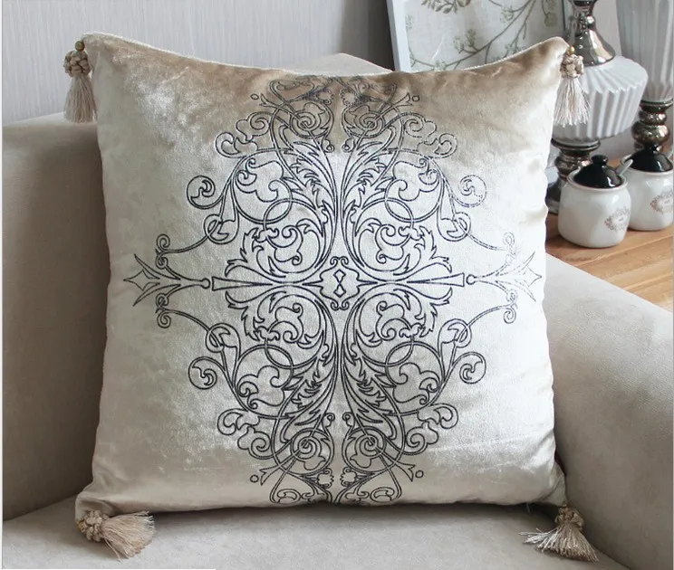 Высококачественная велюровая Подушка с роскошным золотым принтом бархатная