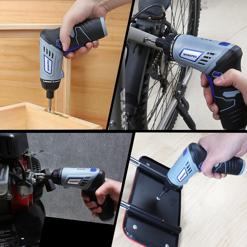 Шуруповерт WORKPRO Аккумуляторный с литиевым аккумулятором 3 6 В|Электрические