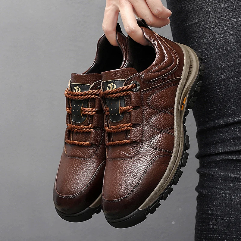 Мужская обувь из натуральной кожи Повседневная Уличная прочные мужские