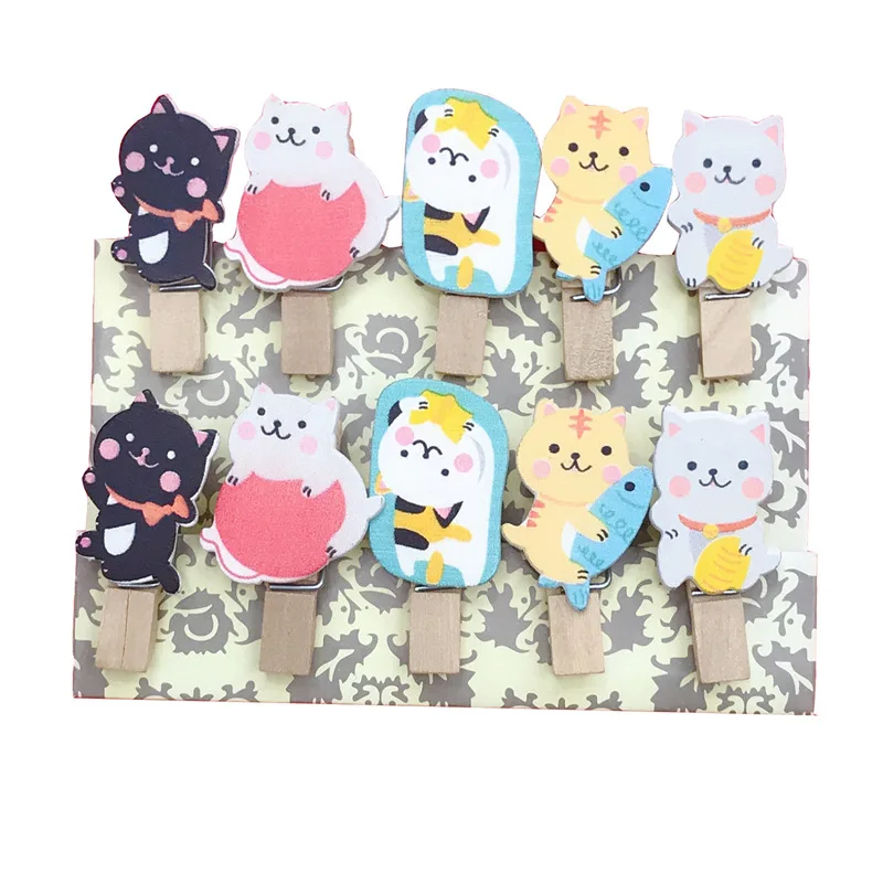 

1 упаковка милых шерстяных шариков, кошек, деревянные зажимы для бумаги, закладка для альбома с веревкой