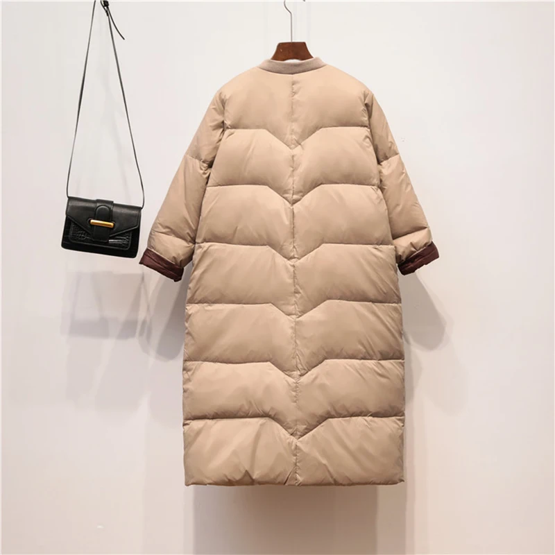 Fitaylor женский пуховик на белом утином пуху ультра-светильник 90% длинная свободная