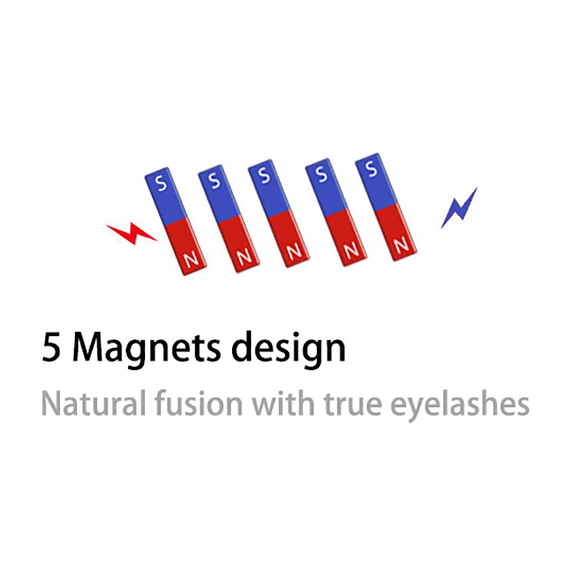 

LEKOFO 8PCS 5 Magnets 3D Magnetic False Eyelashes Handmade Artificial Faux Cils Magnetic Natural Mink Eyelashes with Tweezers