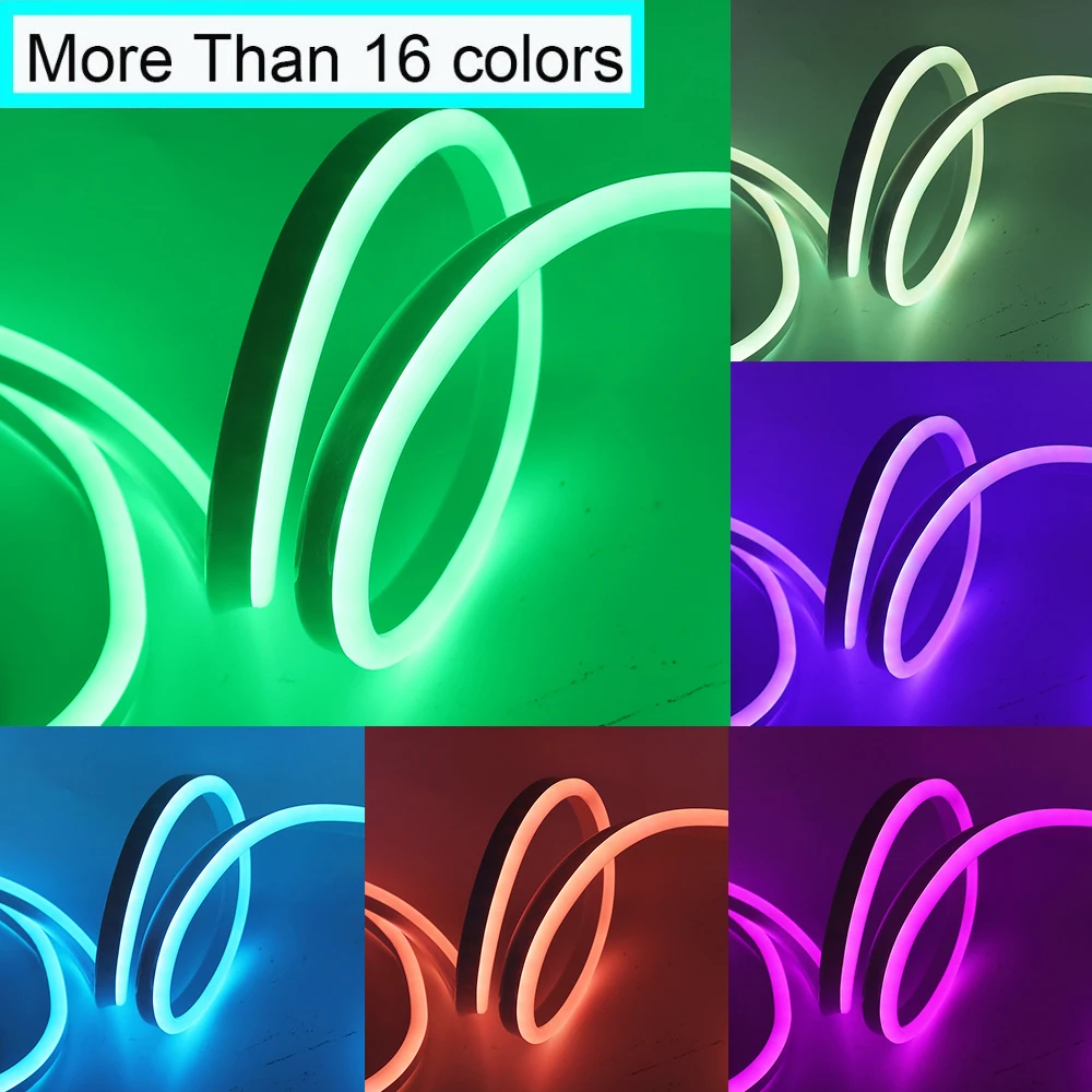 Гибкая неоновая Светодиодная лента RGB с дистанционным управлением 220 В 240