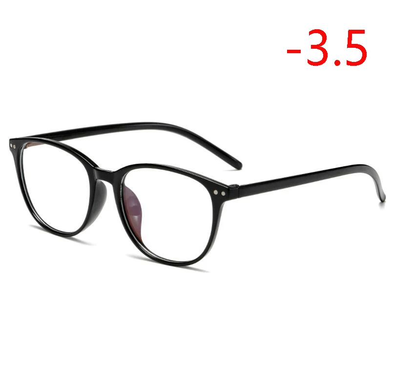 Модные художественные синие линзы для покрытия близорукости очки с градусом анти-синий свет близорукие очки-100-150 до-600 - Цвет оправы: Myopia 350