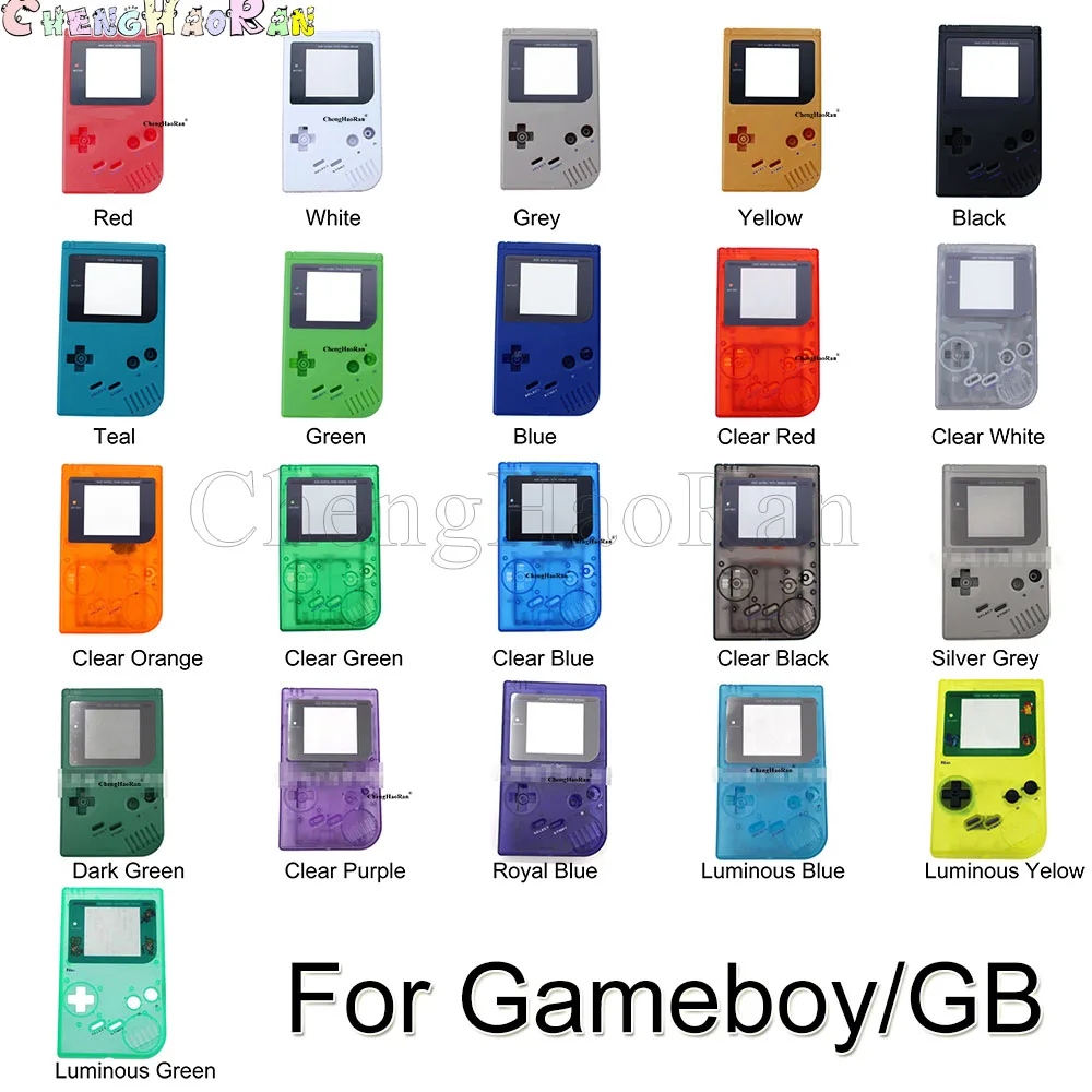Wholesale Clear/Solid/Louminous Housing Shell Case For Gameboy GB Classic game Console with Buttons