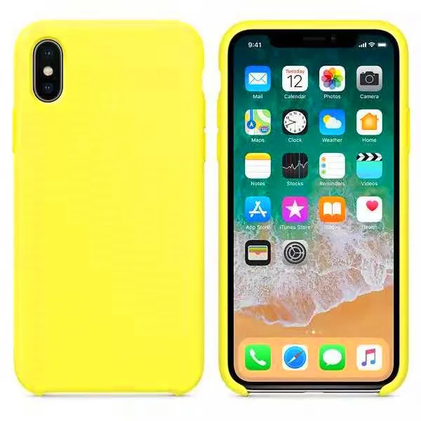 Флуоресцентный желтый Силиконовый чехол для телефона для Iphone 7, 8 Plus, чехол для Iphone 6, 6S Plus, X, XS, MAX, XR, 7, 8, без логотипа, Роскошный чехол s+ сумка - Цвет: Флуоресцентный желтый