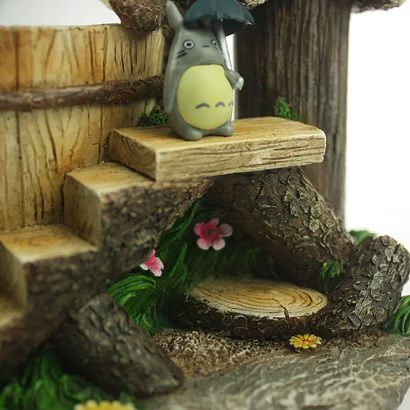 Цветочный горшок Totoro из смолы суккуленты дерево пень матерос мини-растение