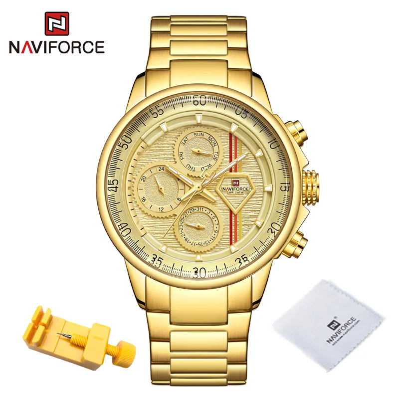 

NAVIFORCE Best Selling Men's Watches Luxury Business Quartz Multifunction Waterproof Comes With A 24 Hour Stainless Steel Watch
