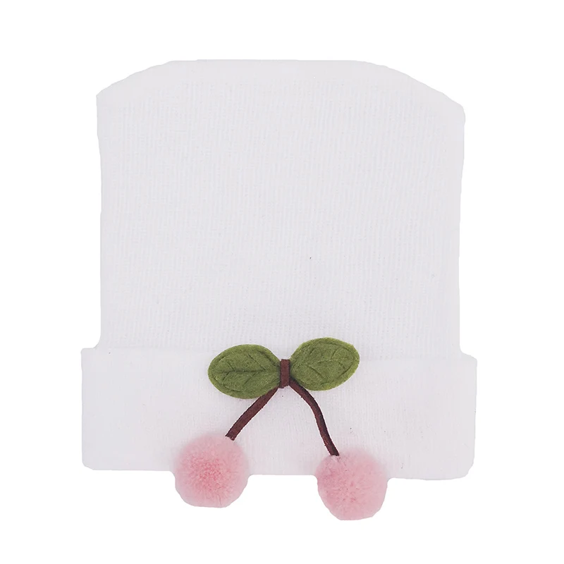 Шапка-бини с вишней для новорожденных девочек 0-3 месяцев | Детская одежда и обувь