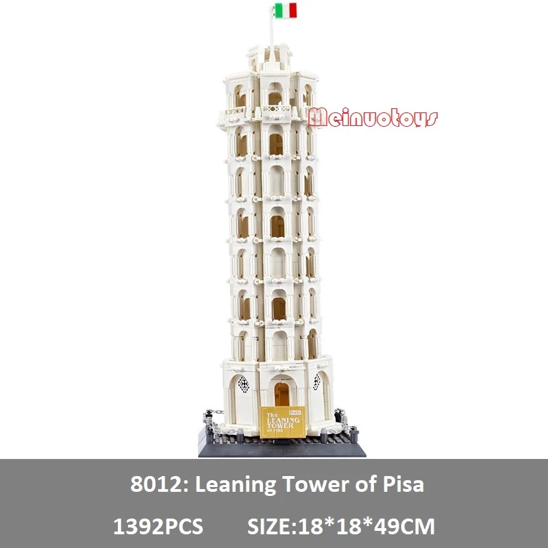 

Leaning Tower of Pisa Bricks Great building Serise Building Blocks Toys for Children Gifts Model 1334Pcs