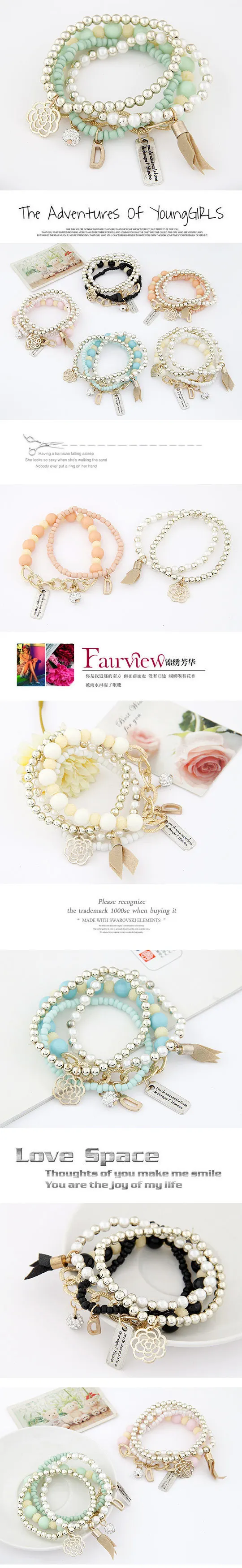 Браслет с бусинами для женщин, Pulseira Feminina, модные браслеты с подвесками и браслеты для женщин, богемные Многослойные рождественские подарки
