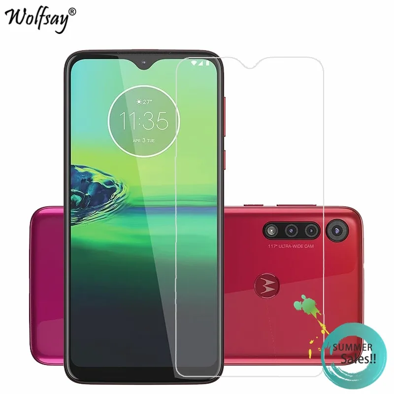 Protector de pantalla de vidrio templado para Moto G8 Play, pel&iacute;cula protectora de tel&eacute;fono 9H para Motorola Moto G8 Play, 2 uds.-0