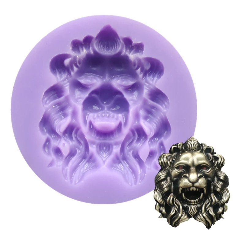 

3D Lion Head Silicone Mold Epoxy Resin Animals DIY Decoration Making Soap