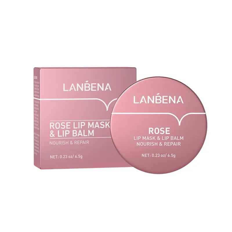 

LANBENA Lip Mask Nourishing Moisturizing Repair Dry Exfoliator Scrub Rose Sugar Aloe Coconut Lips Balm Lip Care 6.5g