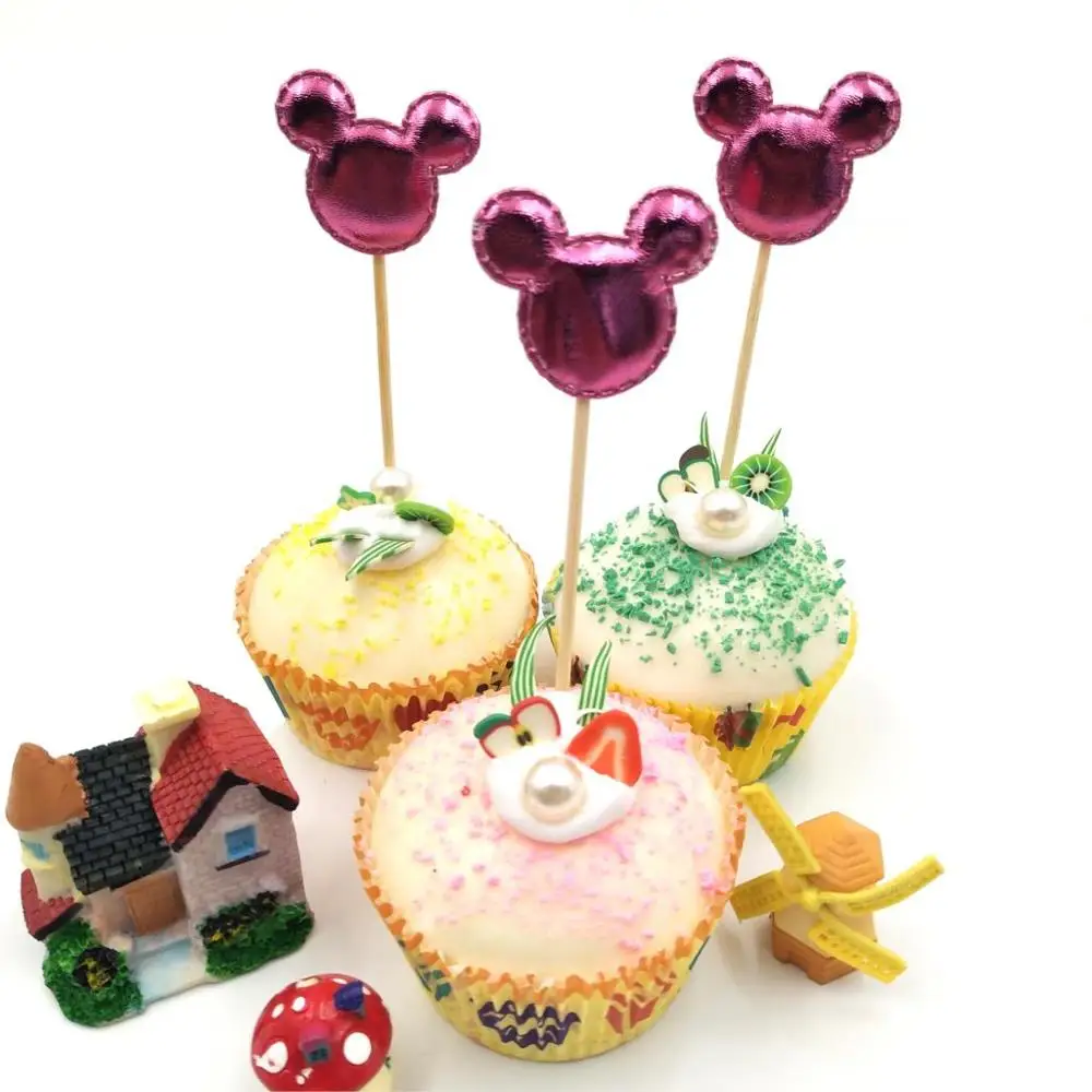 cake topper 5pcs Минни Маус День Рождения украшения детские одноразовые скатерти чашки тарелки подарок пользу красная посуда baby shower событие девушка - Цвет: cake topper 5pcs